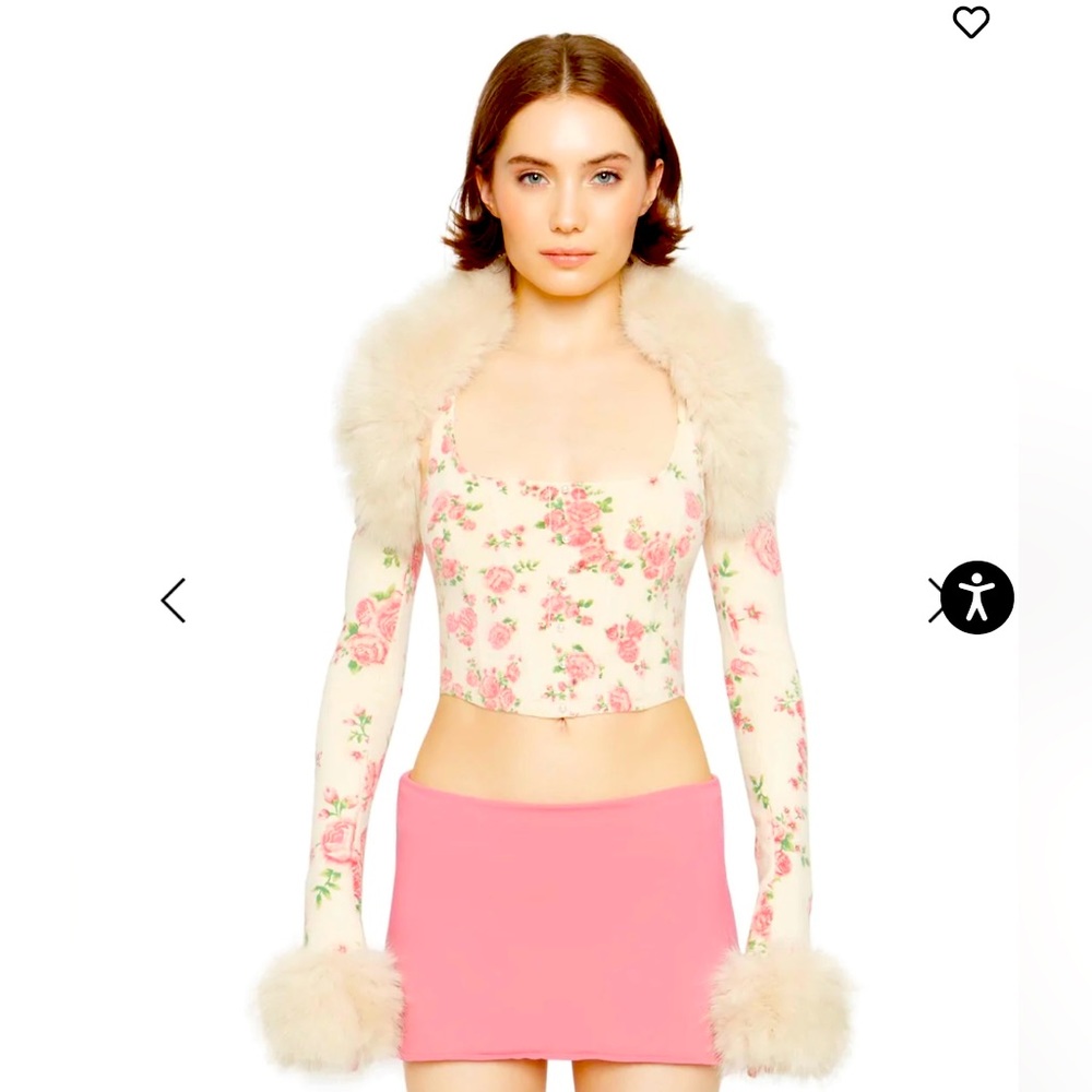 Danielle Guizio fur bolero and corset and skirt sz. Xxs